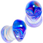 Aurora Blue Glass Outer Space Alien Double Flare Plug Set 10mm to 19mm- BodyCandy- {{Product type}}