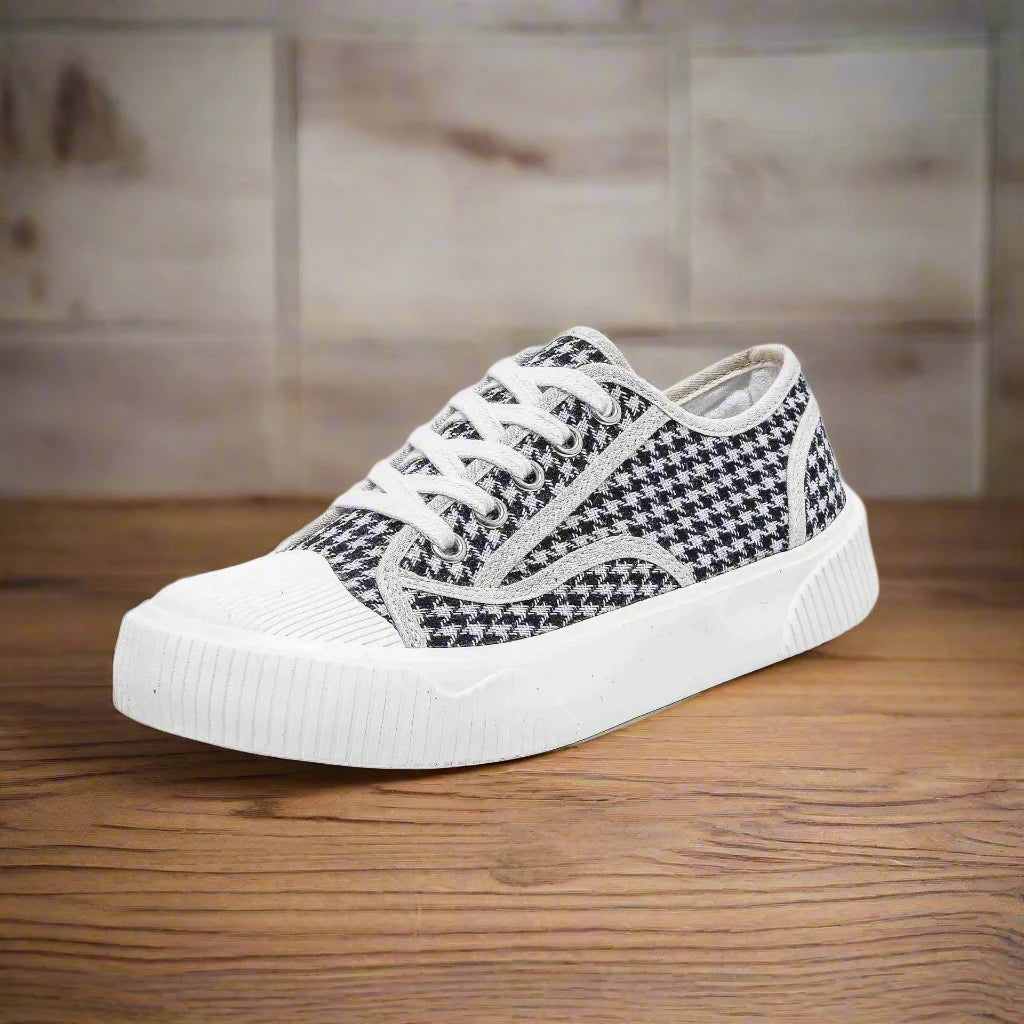 Cookie Canvas Shoes Female Check Cloth Shoes