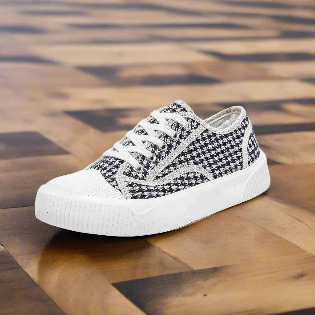 Cookie Canvas Shoes Female Check Cloth Shoes