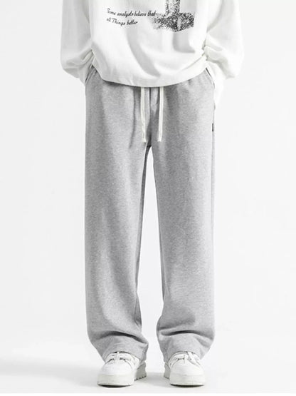 Men's Full Size Casual Loose Fit Sweatpants Plus Size - Light Gray -