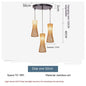 Chinese Style Bamboo Artwork Chandelier - Black Disc - Lights