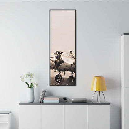 Refueling Mid-Contintent Chief Line 1939 Gallery Canvas Wraps Vertical Frame 20″ x 60″ Premium Gallery Wraps (1.25″) Black