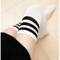 Womens Thick Knee Socks White black One size