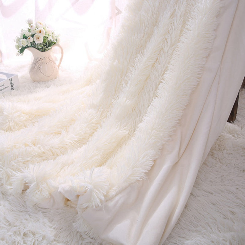 2 Ply Shaggy Fleece Super Soft White PV Plush Blanket