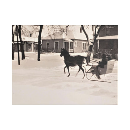 Carriage Ride Satin Canvas Stretched 16″ x 12″ (Horizontal) 1.5"