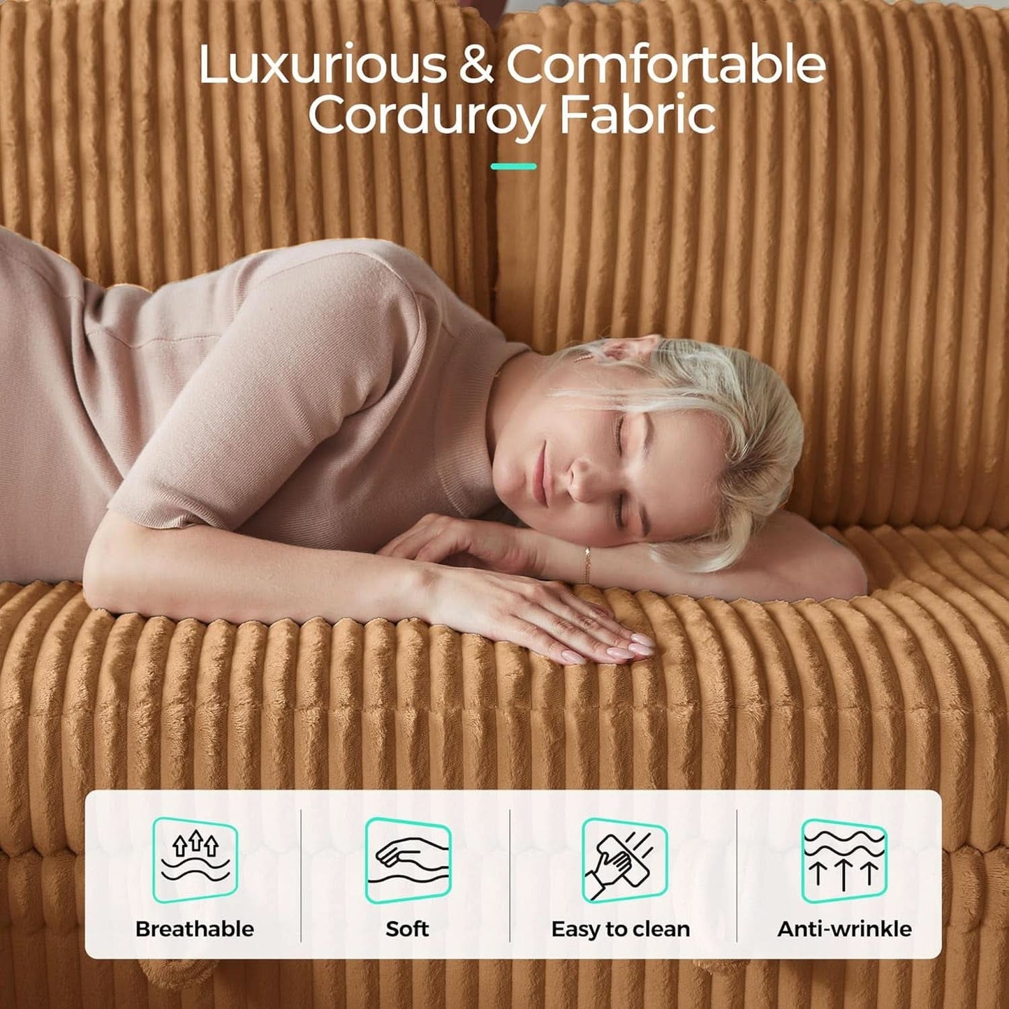 Brown UShaped Convertible Sectional Sofa Bed USBPort- ShipItFurniture- {{Product type}}