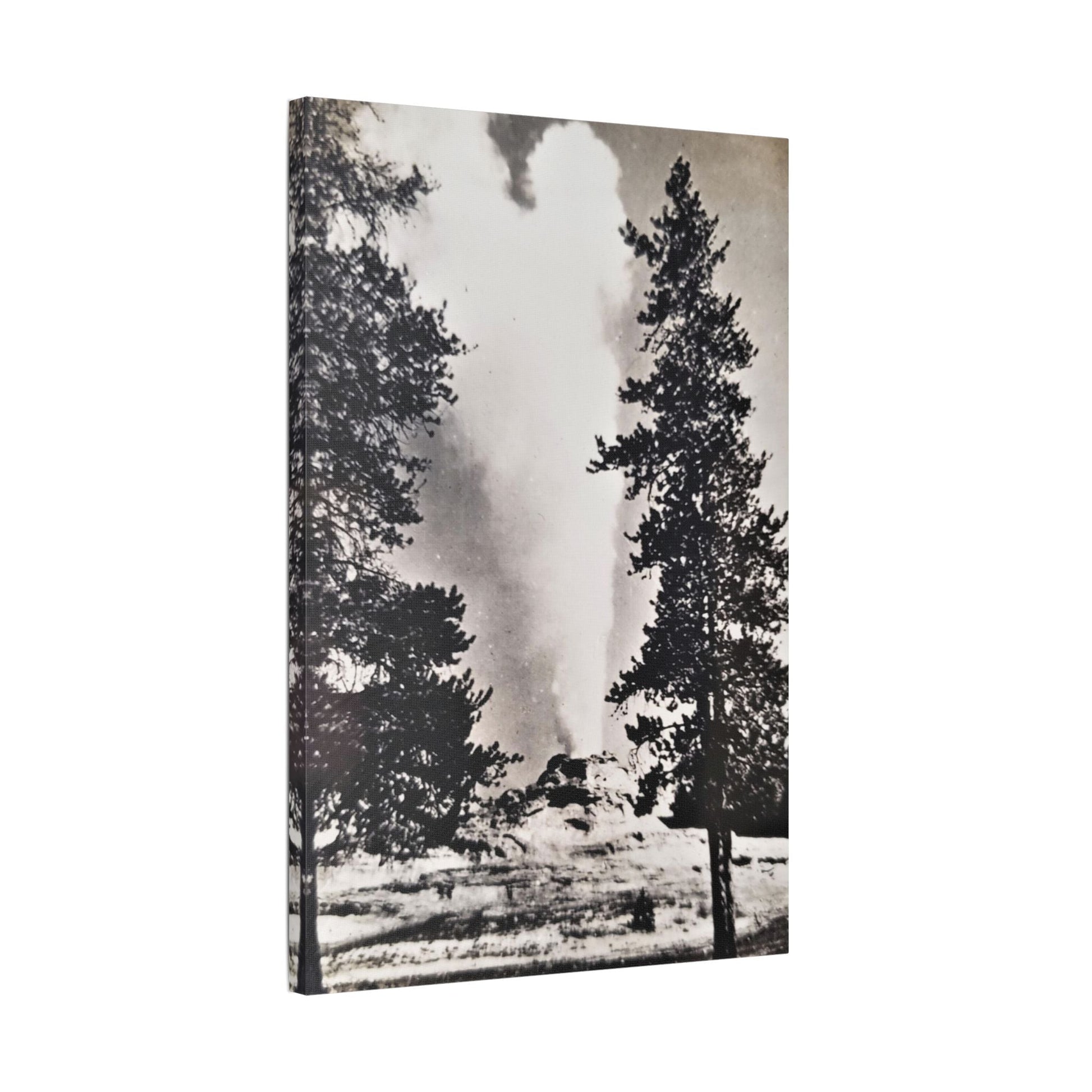 Castle Geyser Yellowstone Satin Canvas Stretched