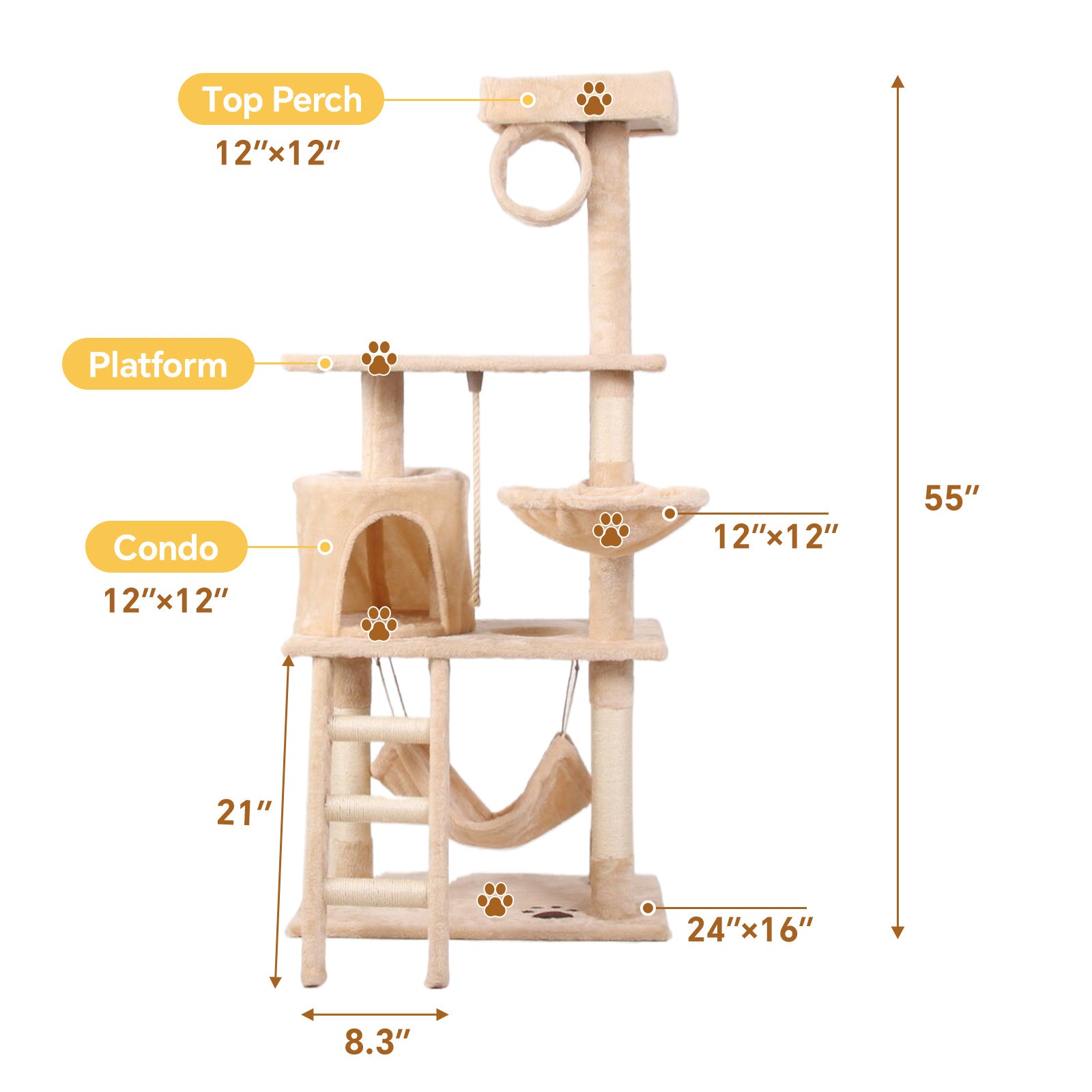 Cream Cat Climbing Tree - - cat tree