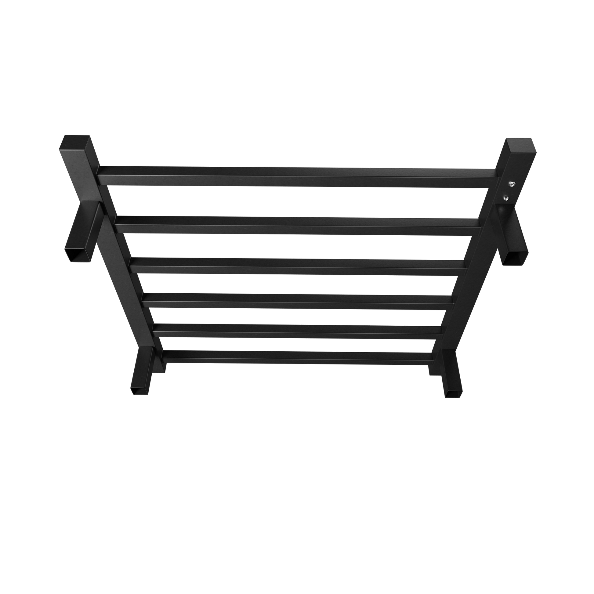 Towel Warmer 6 Bar Electric Heated Towel Rack Wall Mount Plug-in/Bath Towel Heater Matt-Black - Timer - -