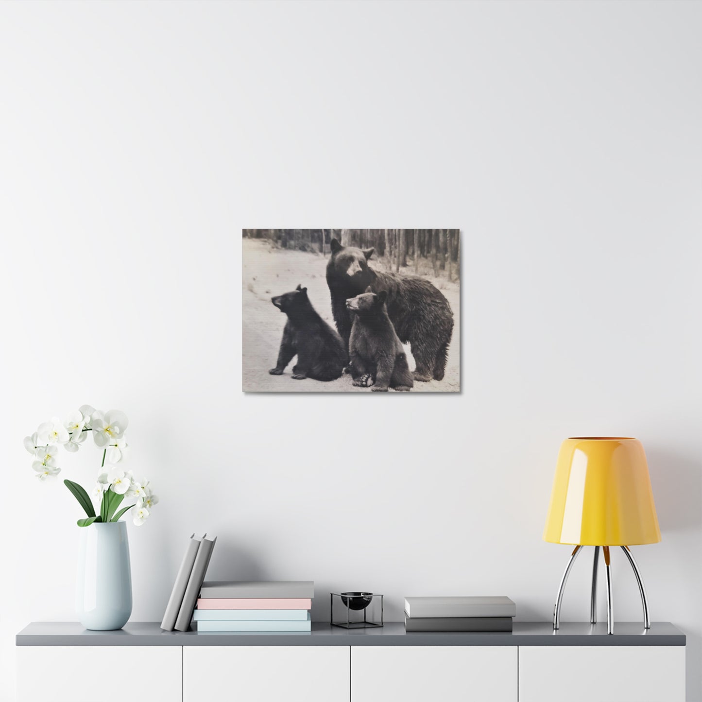 Yellowstone Black Bears Stretched Canvas