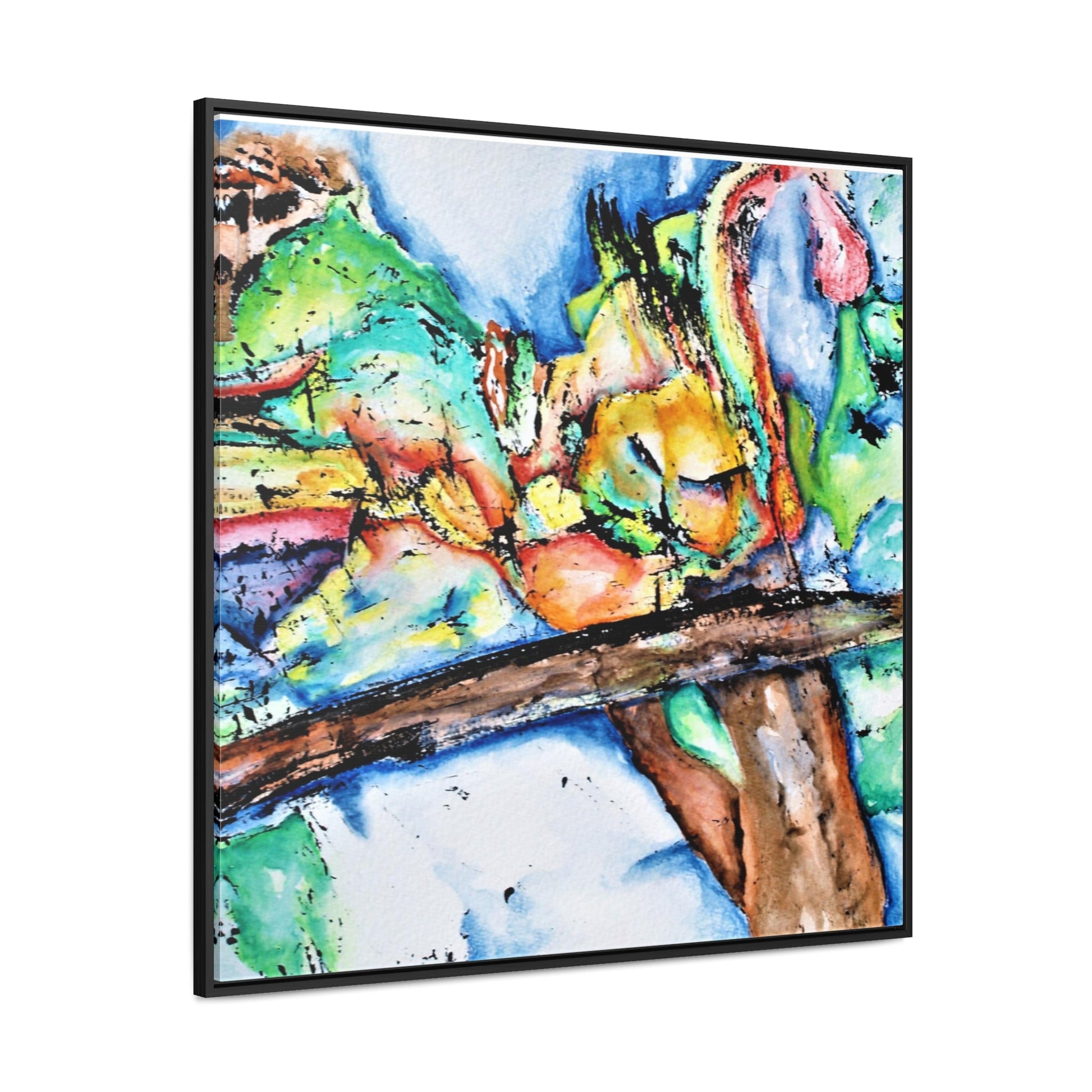 Owl In Flight Gallery Canvas Wraps, Square Frame Printify