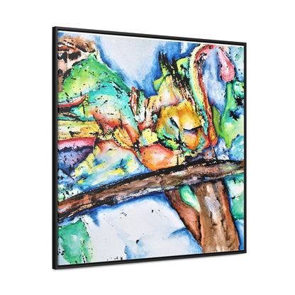 Owl In Flight Gallery Canvas Wraps, Square Frame Printify
