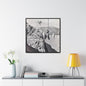 Suspended Boulder Dam Worker Gallery Canvas Wraps Square Frame 30″ x 30″ 1.25" Black