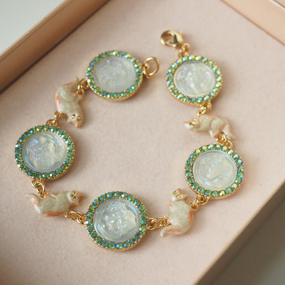 Vintage Relief Sleeping Angel Bracelet - - bracelet