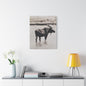 Yellowstone Bull Moose Satin Canvas Stretched 24" x 30" (Vertical) 1.5"
