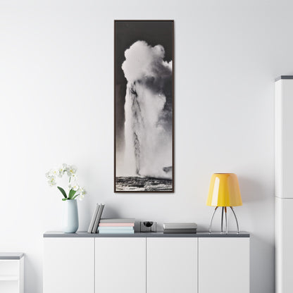 Old Faithful Geyser Yellowstone Gallery Canvas Wraps Vertical Frame 20″ x 60″ Premium Gallery Wraps (1.25″) Walnut