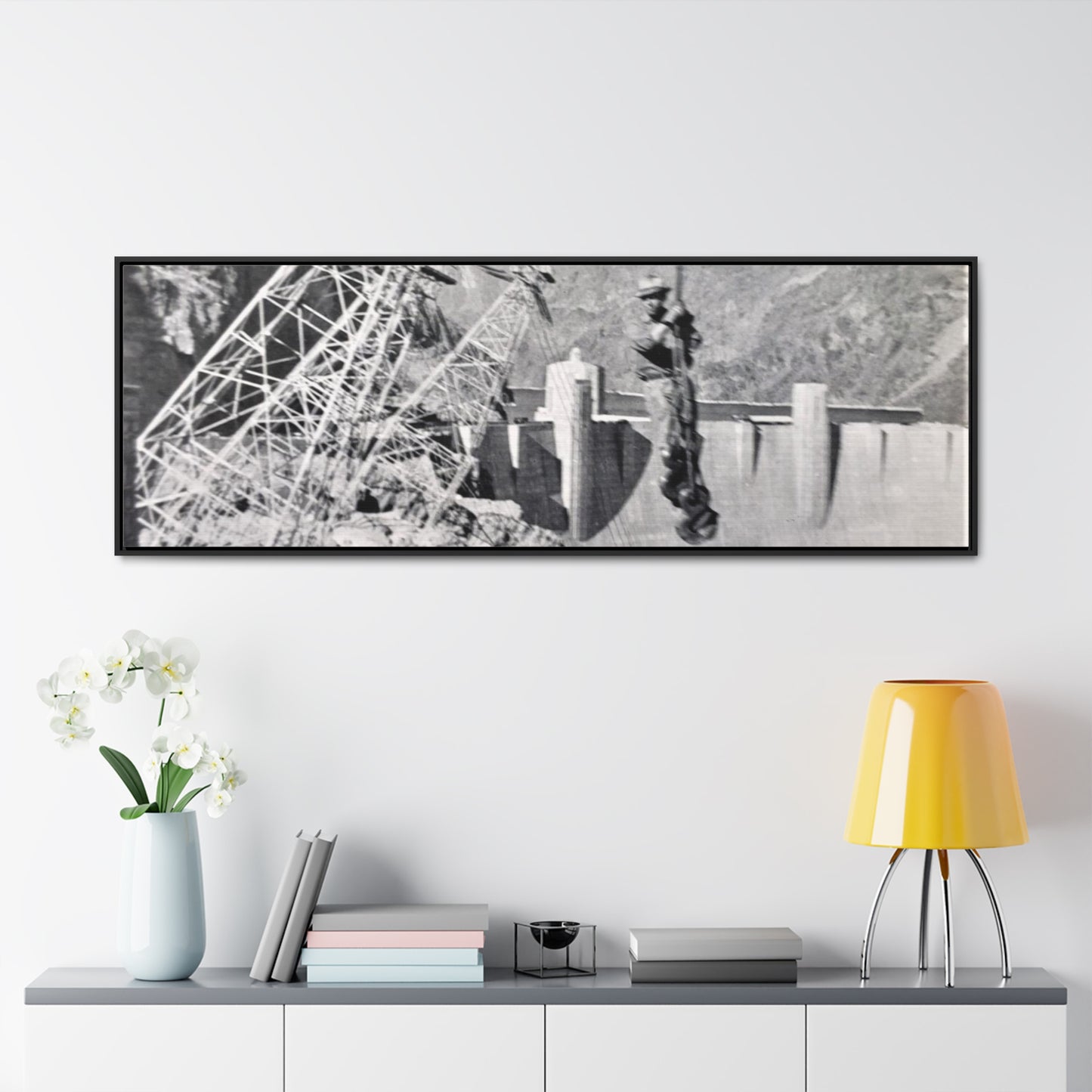 Suspended Boulder Dam Worker Gallery Canvas Wraps, Horizontal Frame