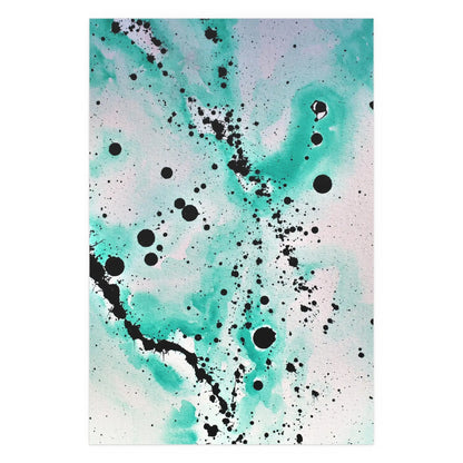 Teal Burst Silk Posters 32″ x 48″ (Vertical) Semi Glossy