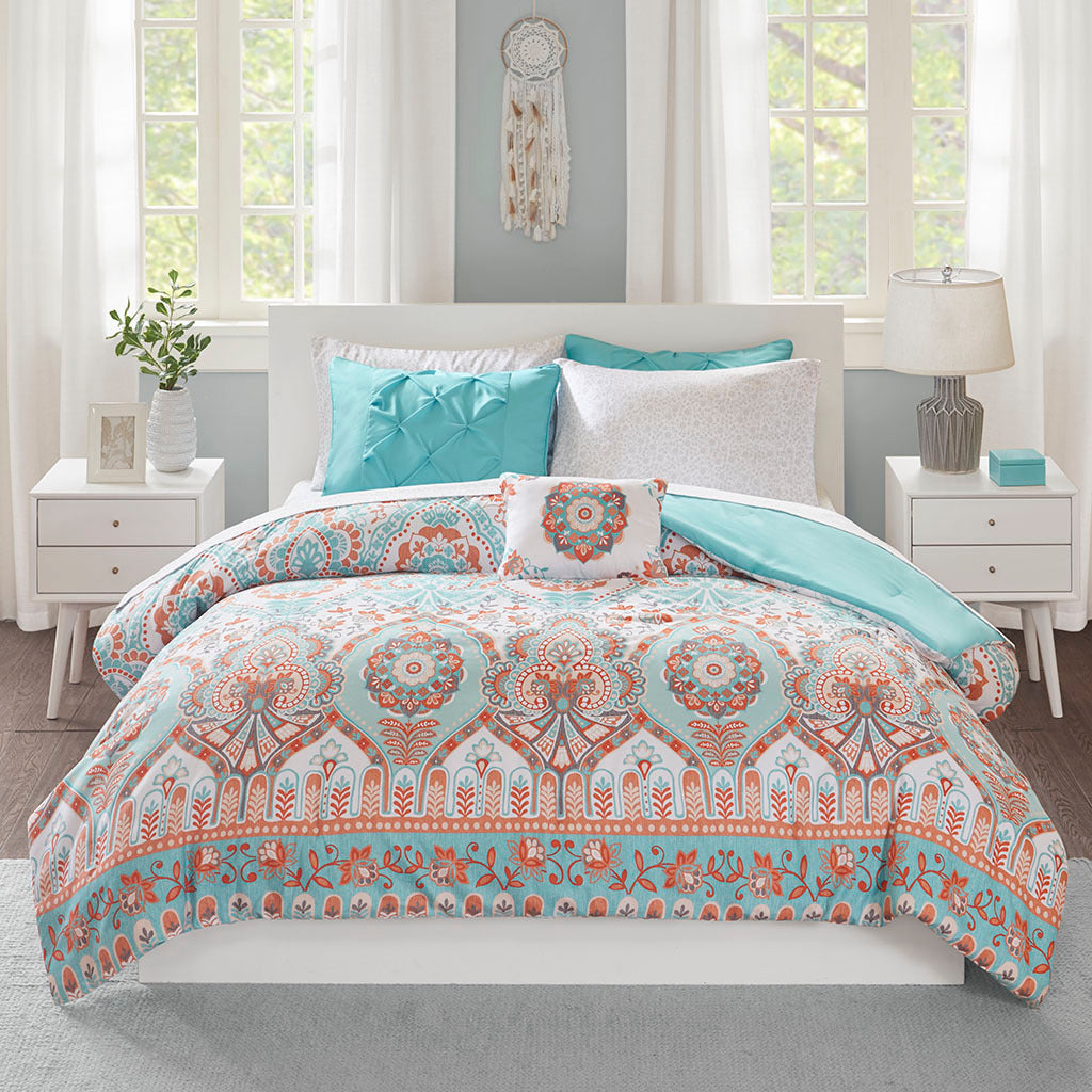Twin XL Boho Comforter Set with Bed Sheets- HouseOfZazla- {{Product type}}