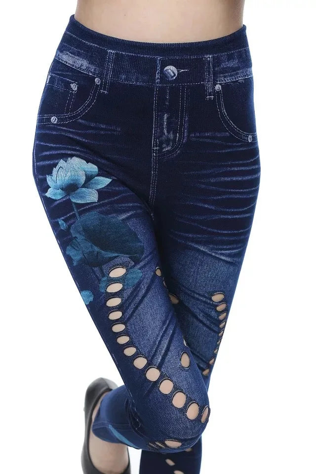 Ladies Floral Jeans