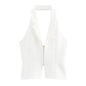 Women Backless Strapless Halter Corset Tops Front Zipper Camis Tops Kia Day Design