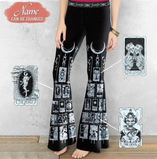 Personalized Tarot Card Women's Skinny Flare Pants - Gift Idea for Tarot Lovers/Mother's Day - All-Over Print Women's Skinny Flare Pants 1 - Tarot Card Skinny Flare Pants