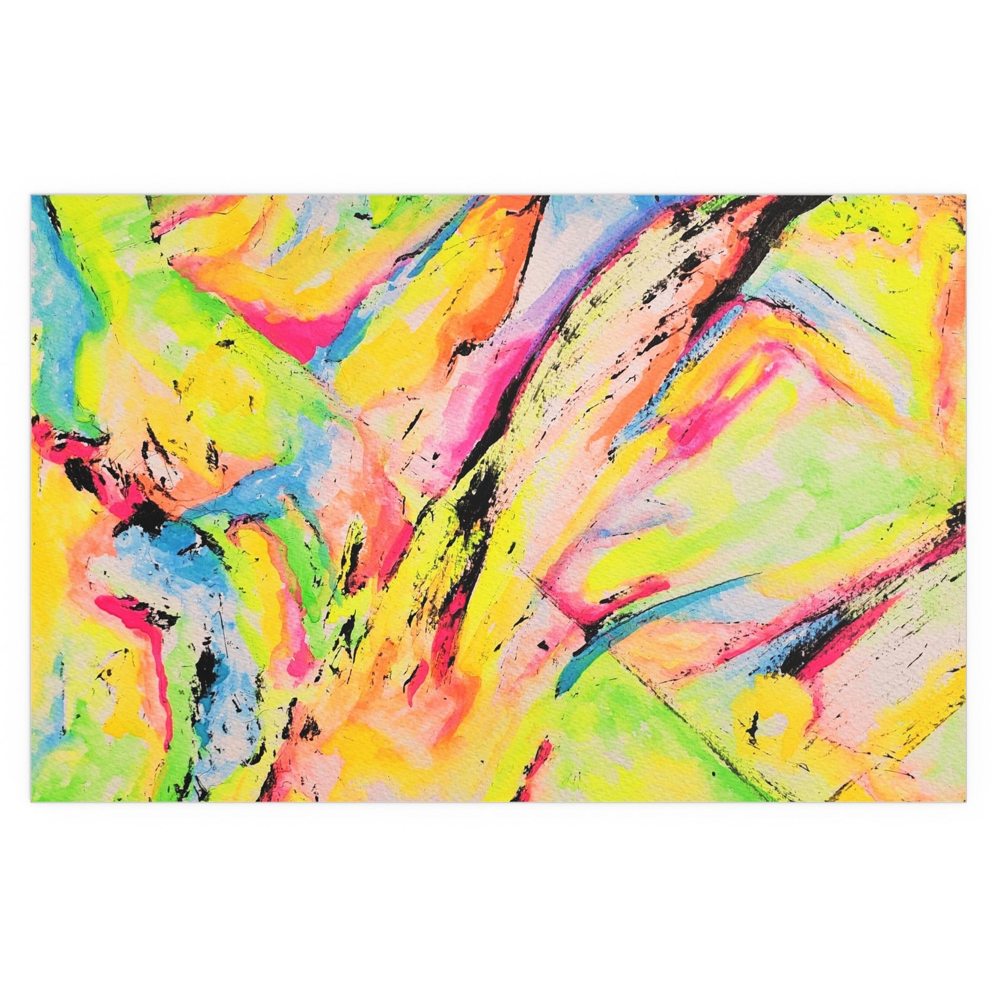 Neon Fire Silk Posters - 40" x 26" (Horizontal) Semi Glossy - Poster