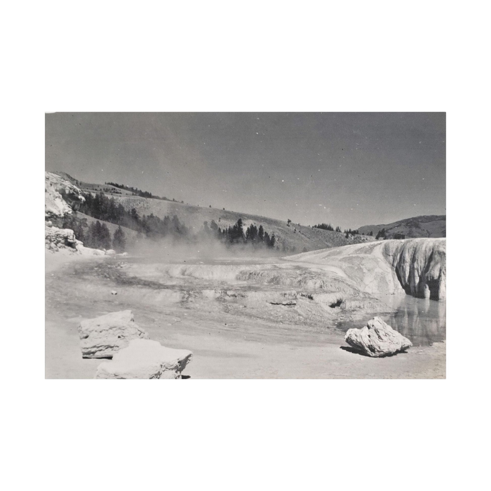 Mammoth Hot Springs Satin Canvas Stretched