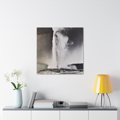 Old Faithful Geyser Yellowstone Canvas Gallery Wraps 30″ x 30″ 1.25"