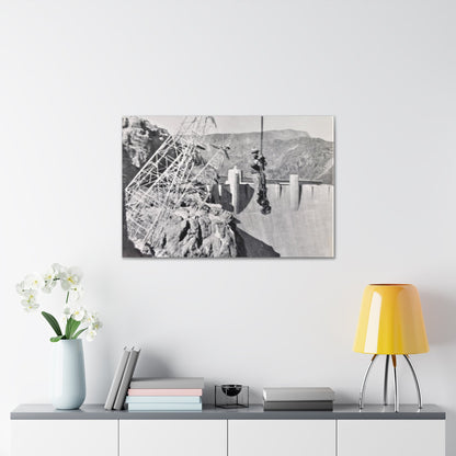 Suspended Boulder Dam Worker Canvas Gallery Wraps 36" x 24" 1.25"
