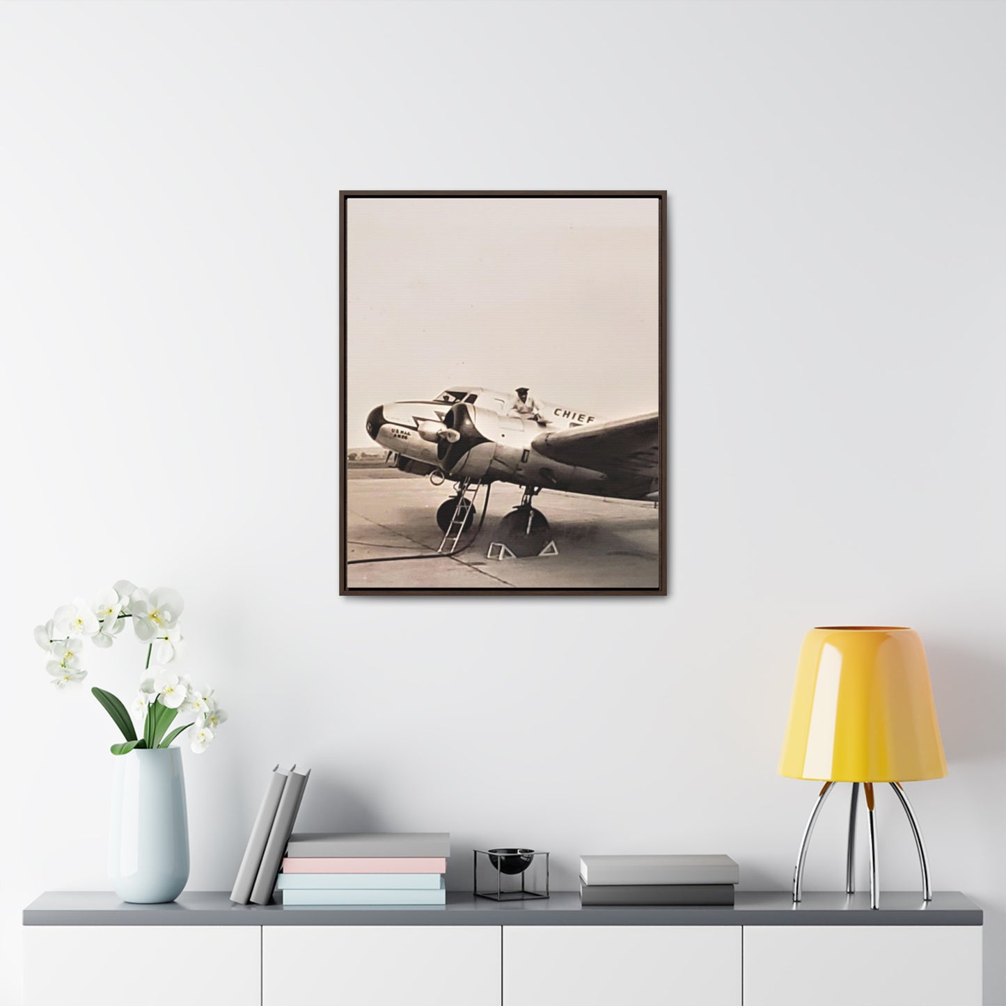 Refueling Mid-Contintent Chief Line 1939 Gallery Canvas Wraps, Vertical Frame