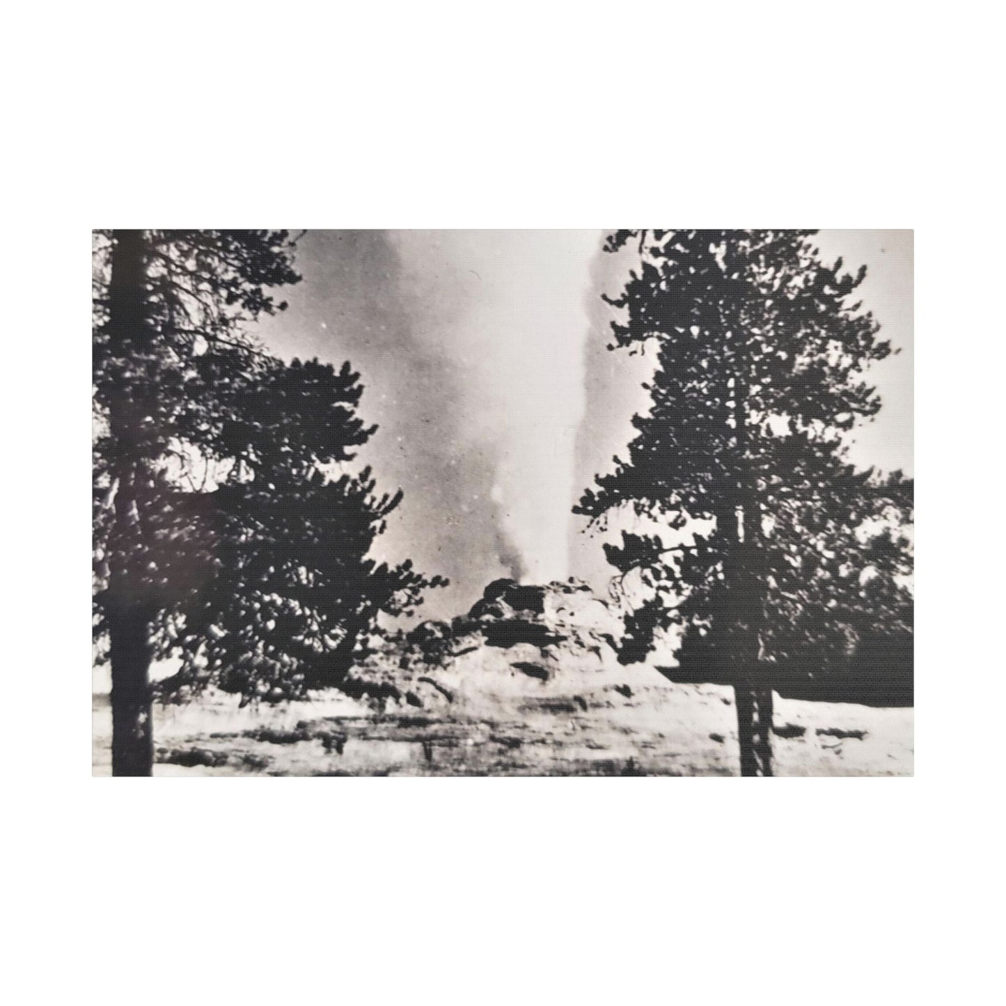 Castle Geyser Yellowstone Satin Canvas Stretched