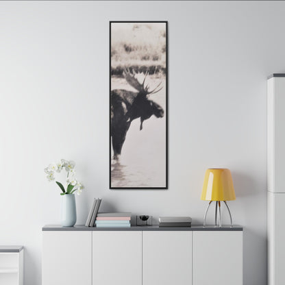 Yellowstone Bull Moose Gallery Canvas Wraps Vertical Frame 20″ x 60″ Premium Gallery Wraps (1.25″) Black