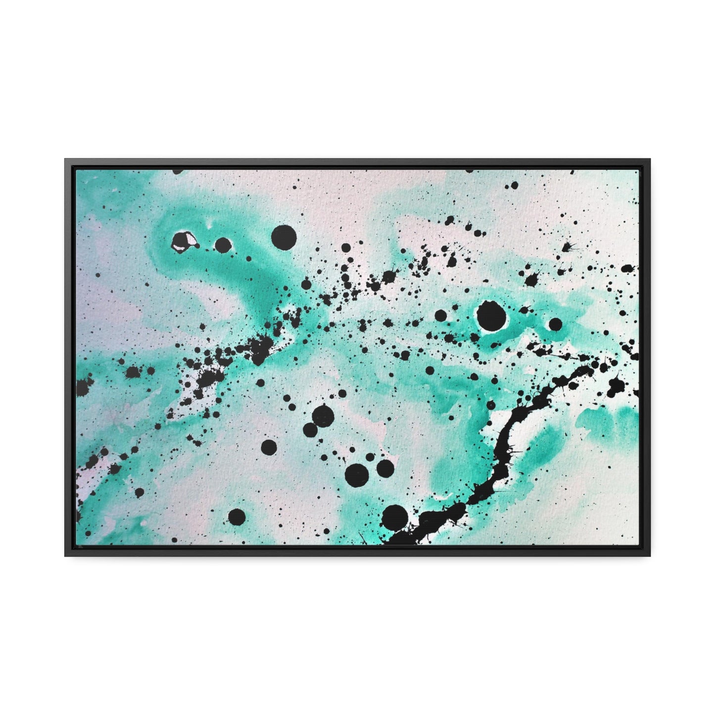 Teal Burst Gallery Canvas Wraps, Horizontal Frame