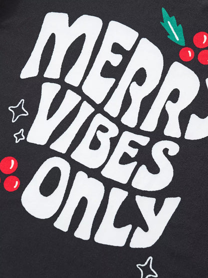 Children's Merry Vibes Only Christmas Pajama Set - -