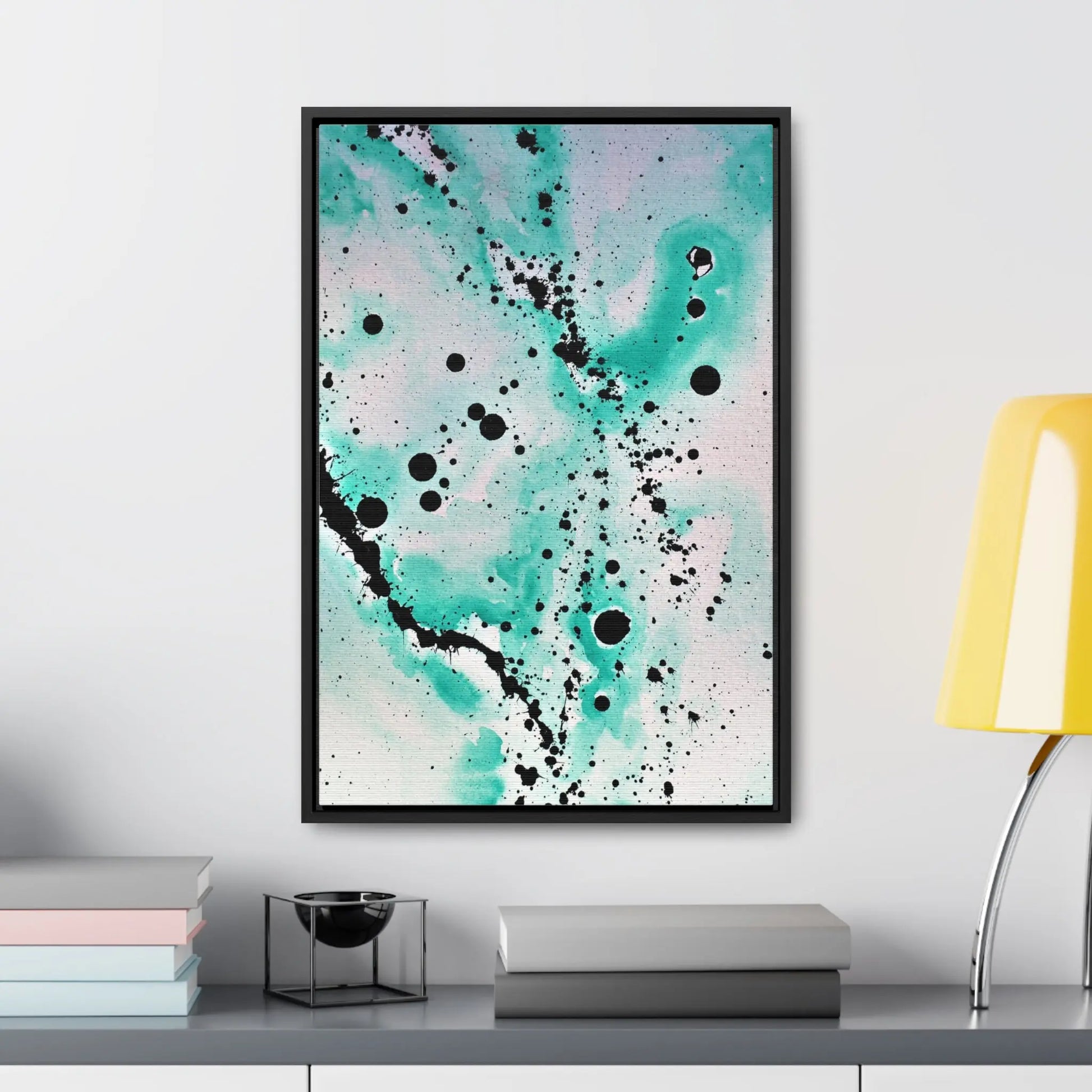 Teal Burst Gallery Canvas Wraps, Vertical Frame