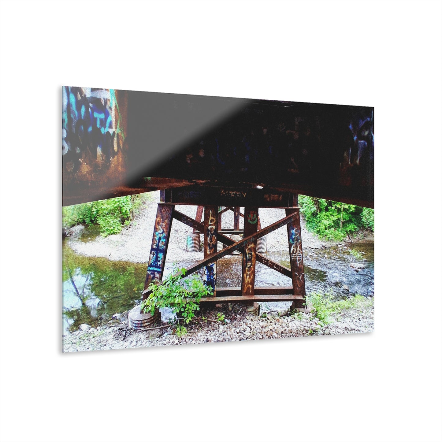 Urban Bridge Acrylic Print French Cleat Hanging - 36" x 24" (Horizontal) 0.25'' - Home Decor