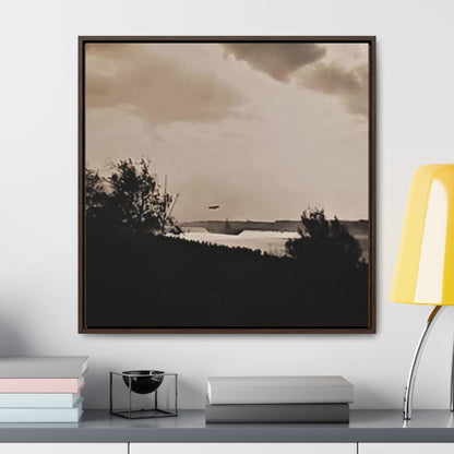 Navy Day New York October 27th 1945 Plane Gallery Canvas Wraps Square Frame 30″ x 30″ 1.25" Walnut