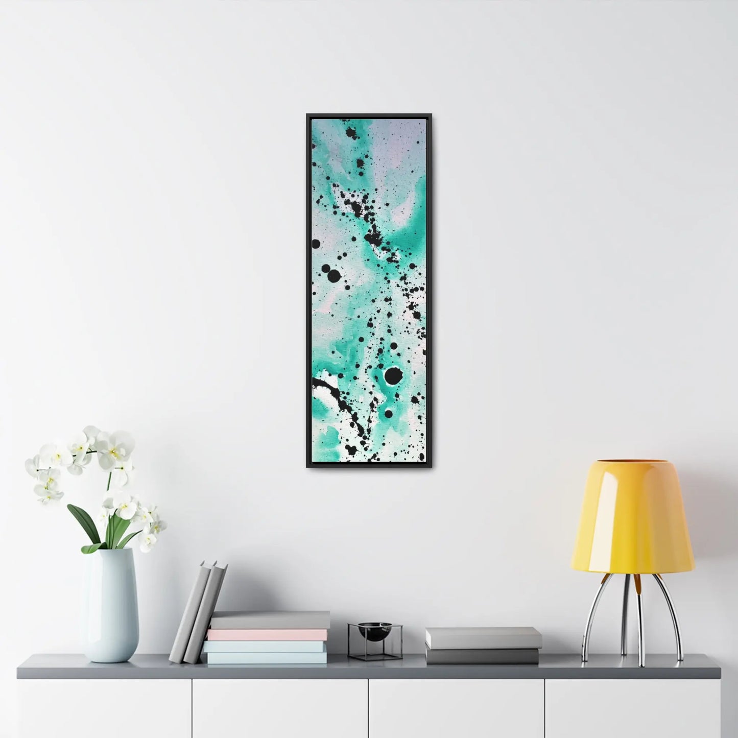 Teal Burst Gallery Canvas Wraps, Vertical Frame