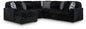 Midnight-Madness - Sectional - Black 6 Pc. Left Arm Facing Corner Chaise Sectional - Stationary Sectionals