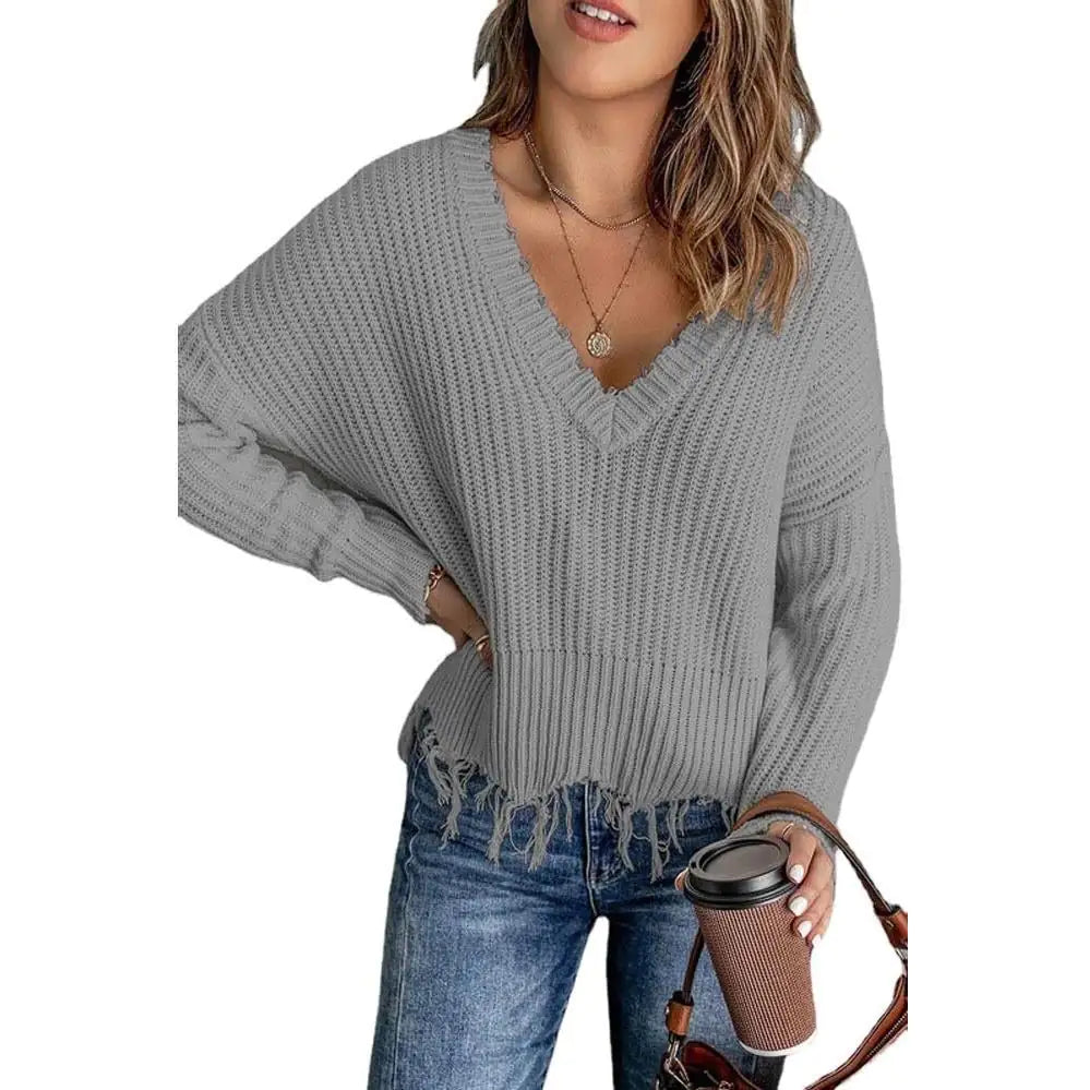 New Women's Cotton Knitted Sweater with Tassels Kia Day Design