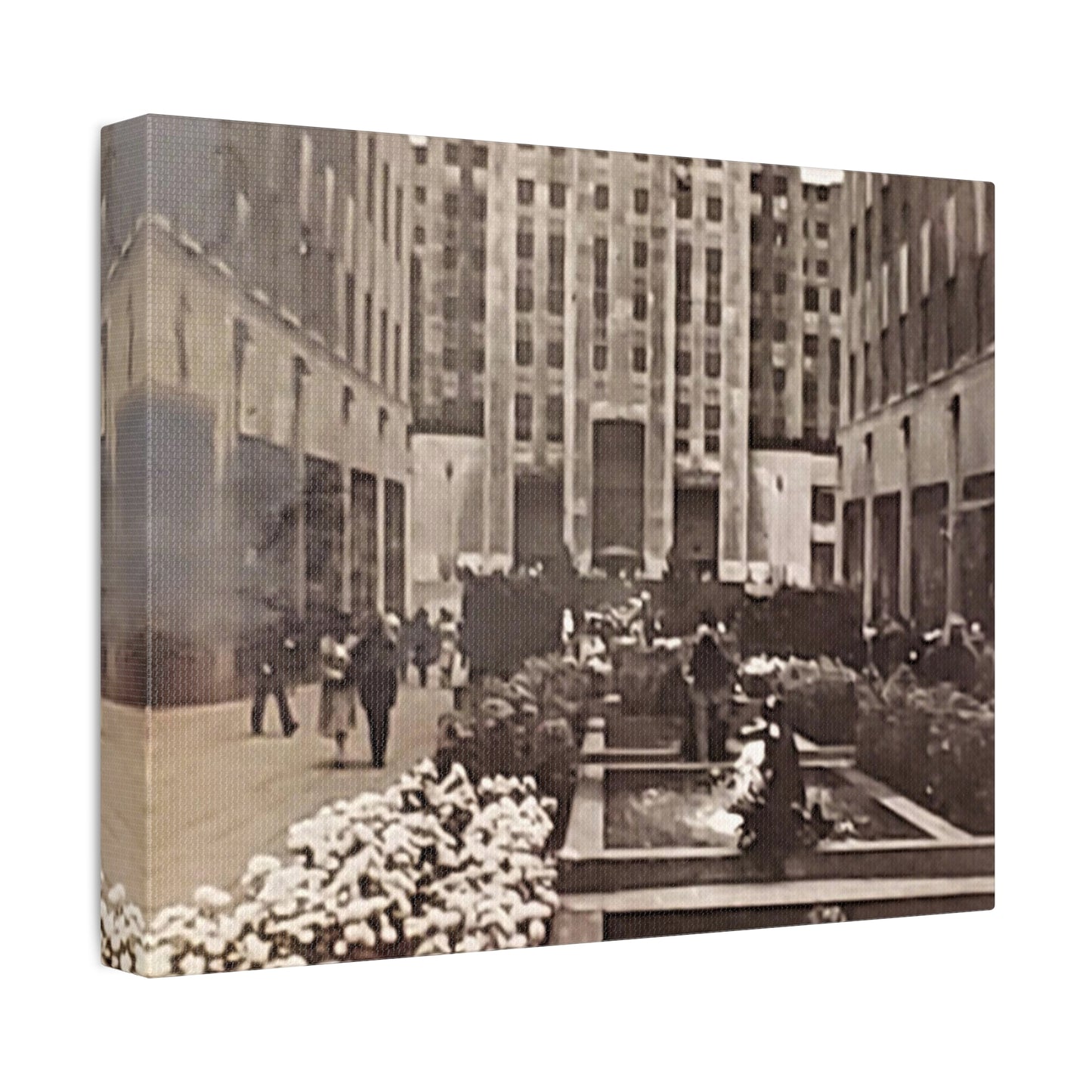 Rockefeller Plaza Stretched Canvas