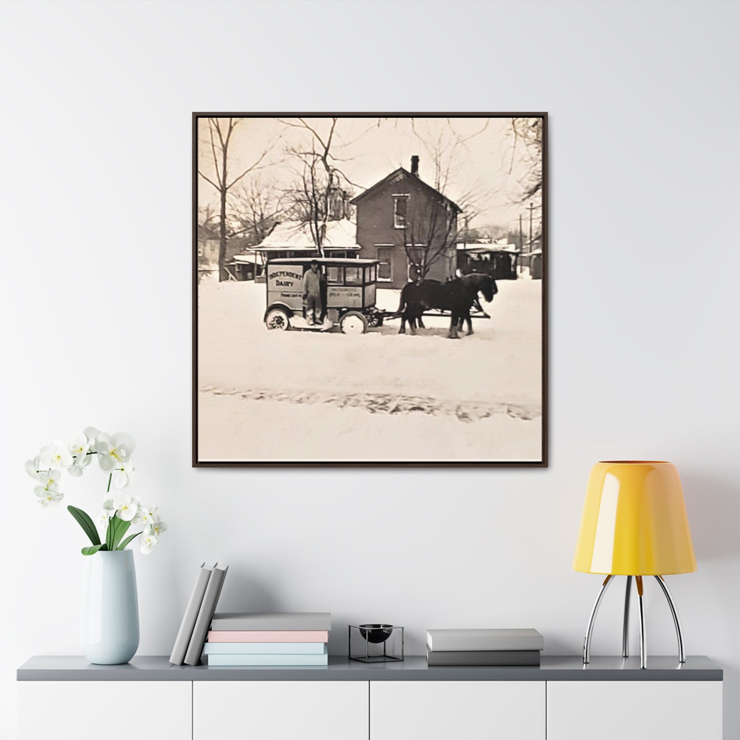 Milk Man Gallery Canvas Wraps, Square Frame