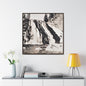 Gibbon Falls Yellowstone Gallery Canvas Wraps Square Frame 36″ x 36″ Premium Gallery Wraps (1.25″) Walnut