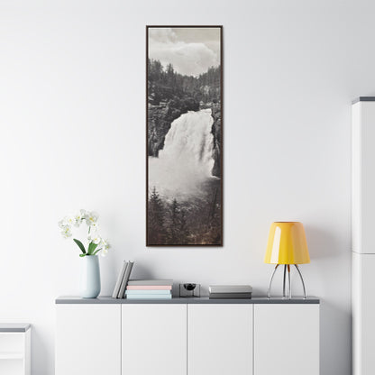 Upper Falls Yellowstone Gallery Canvas Wraps Vertical Frame 20″ x 60″ Premium Gallery Wraps (1.25″) Walnut