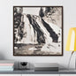 Gibbon Falls Yellowstone Gallery Canvas Wraps Square Frame 30″ x 30″ Premium Gallery Wraps (1.25″) Walnut