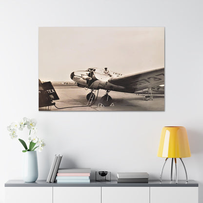 Refueling Mid-Contintent Chief Line Omaha Airport 1939 Canvas Gallery Wraps 48″ x 32″ 1.25"
