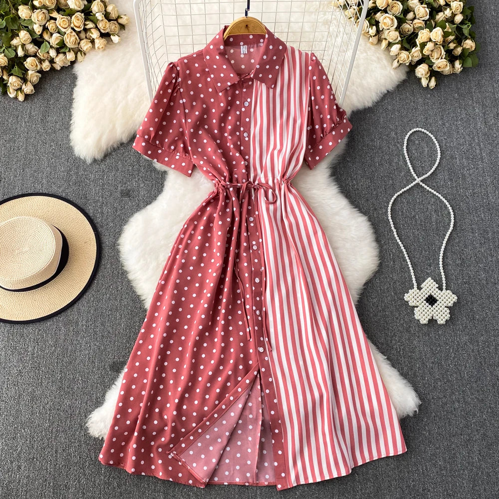 Woman Short Sleeve Shirt Dress