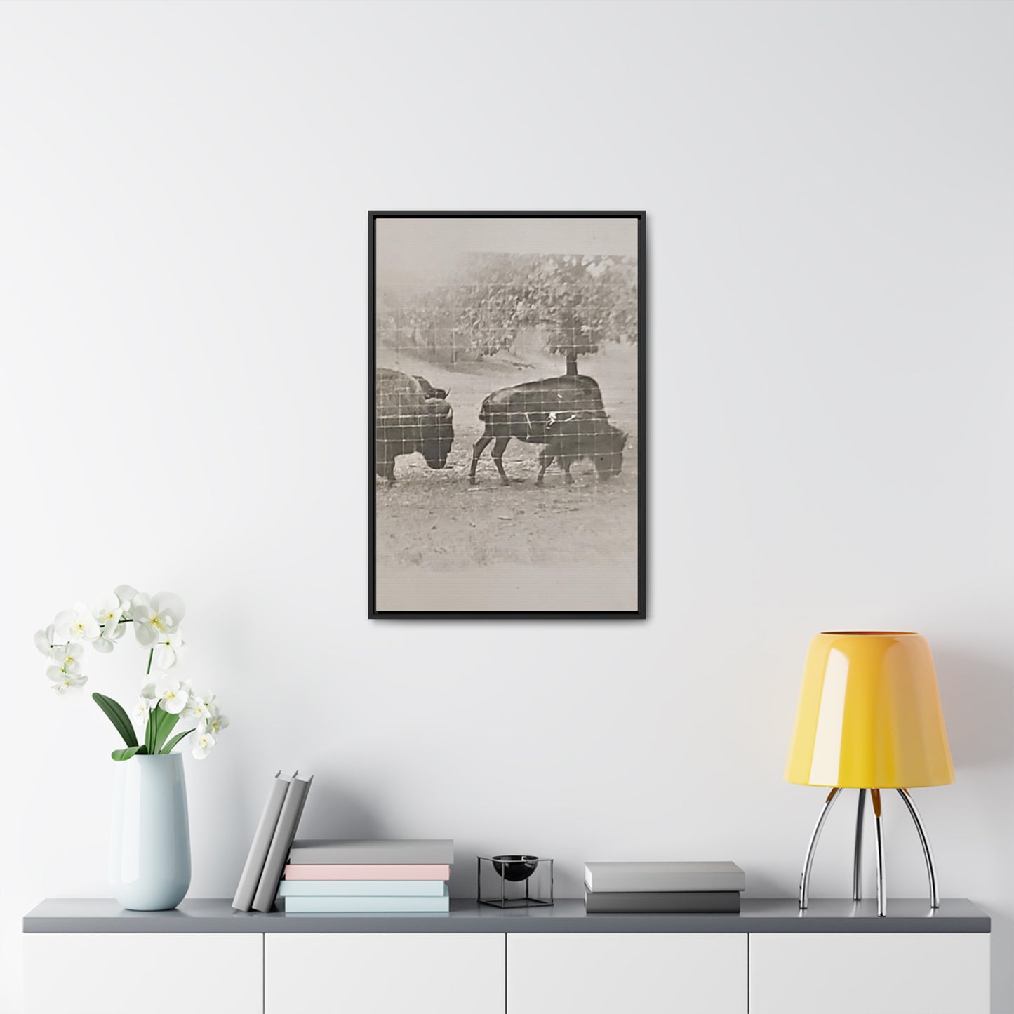 Buffalo at Redwood Falls Gallery Canvas Wraps, Vertical Frame