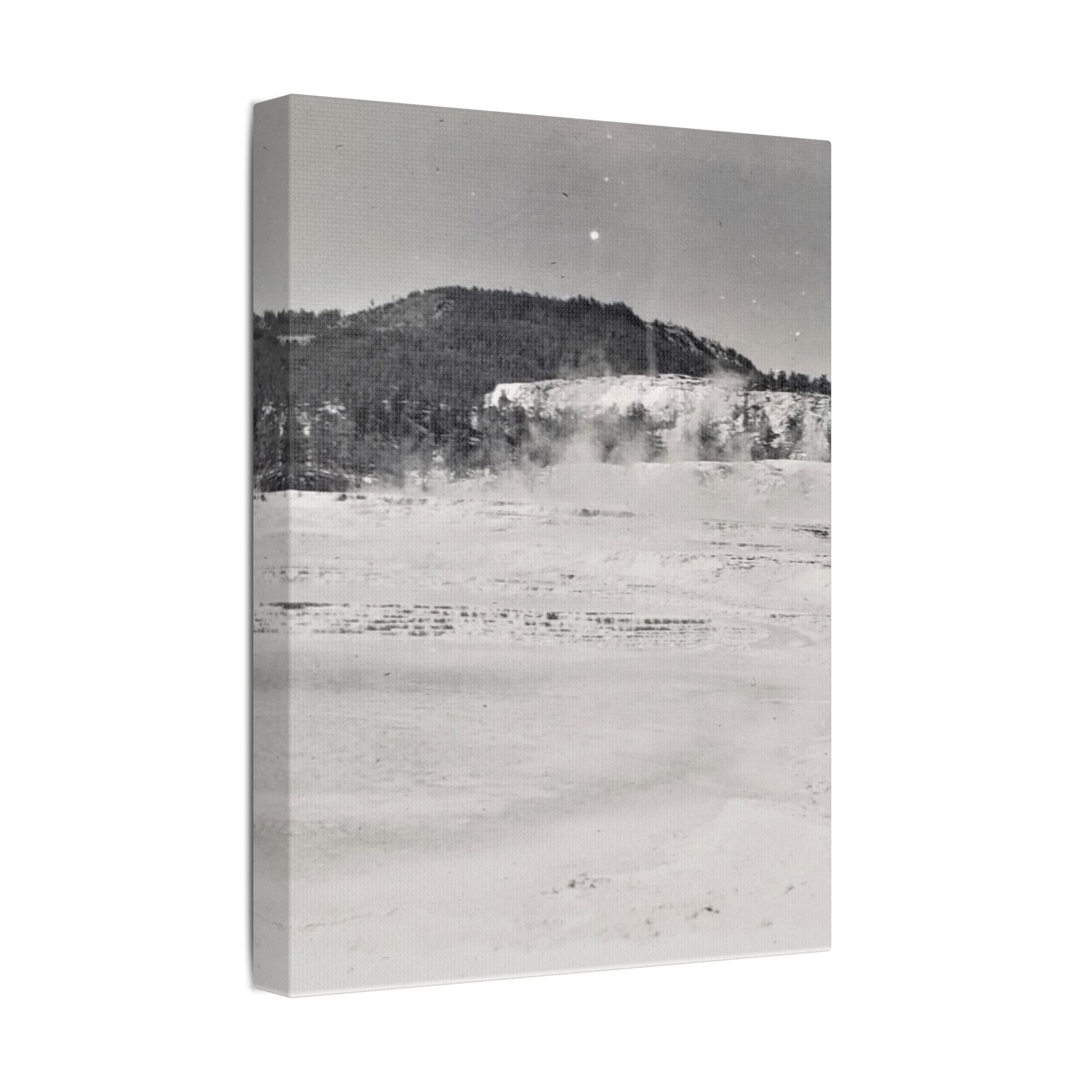 Mammoth Hot Springs Yellowstone Satin Canvas Stretched